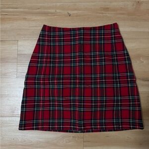 Brandy Red Plaid Skirt One size